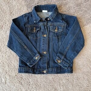 Wrangler Kids Denim Jacket Dark Wash Blue Cotton Trucker Jacket Size 5T 6JOKMWD